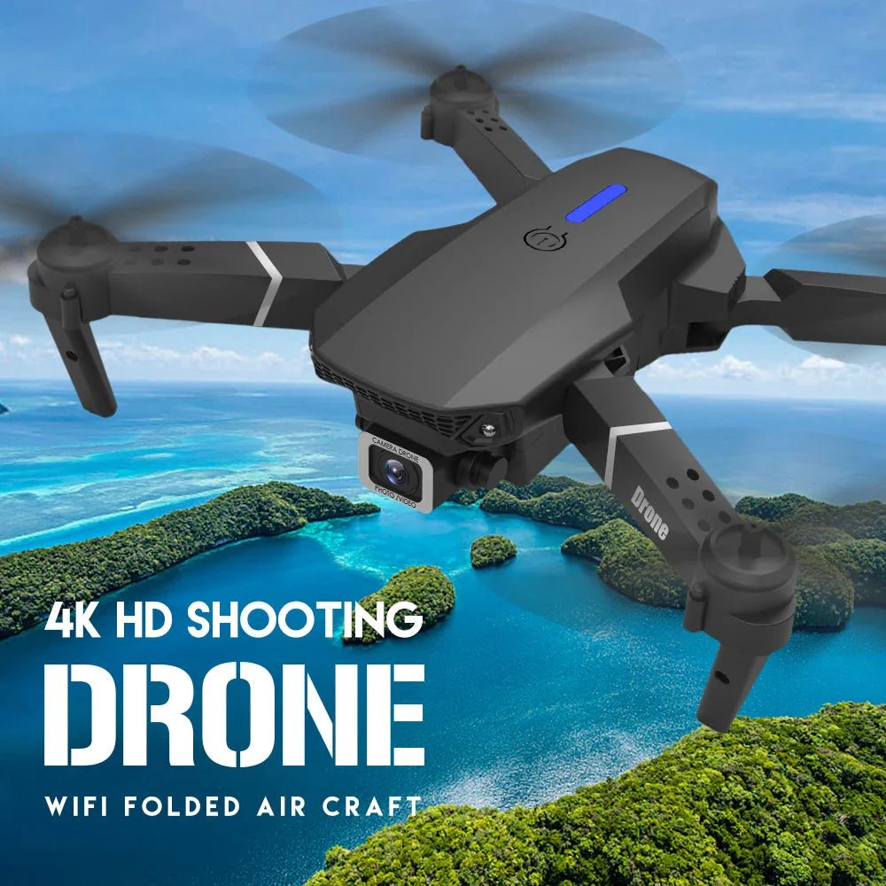 E88 Pro Foldable Quadcopter Drone - WIFI FPV, HD 4K Camera, Altitude Hold - techshot