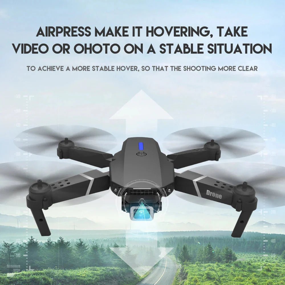 E88 Pro Foldable Quadcopter Drone - WIFI FPV, HD 4K Camera, Altitude Hold - techshot