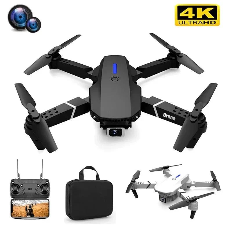 E88 Pro Foldable Quadcopter Drone - WIFI FPV, HD 4K Camera, Altitude Hold - techshot