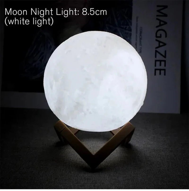 D5 Starry Moon Lamp 8Cm - LED Night Light with Stand, Perfect for Bedroom Decor and Gifts - techshot