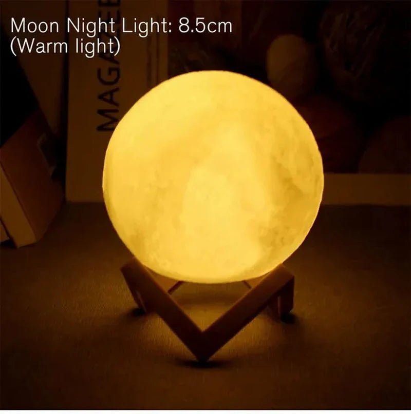 D5 Starry Moon Lamp 8Cm - LED Night Light with Stand, Perfect for Bedroom Decor and Gifts - techshot