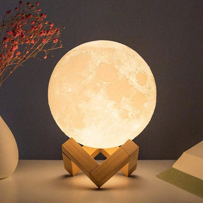 D5 Starry Moon Lamp 8Cm - LED Night Light with Stand, Perfect for Bedroom Decor and Gifts - techshot