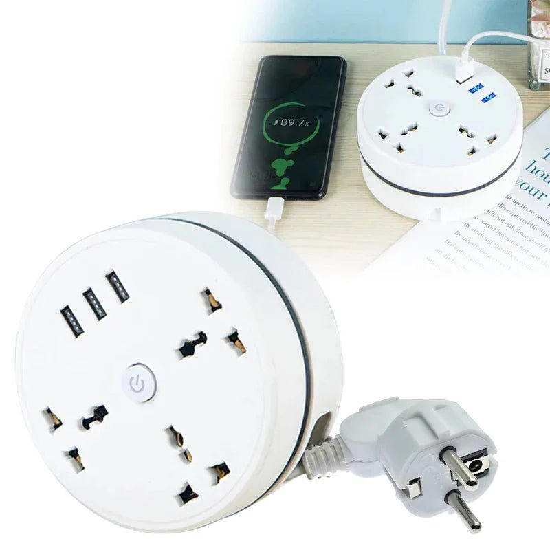 EU Plug AC Outlet Smart Home Power Strip – Multipurpose Electrical Extension Cord with USB Ports & Fast Charging - techshot